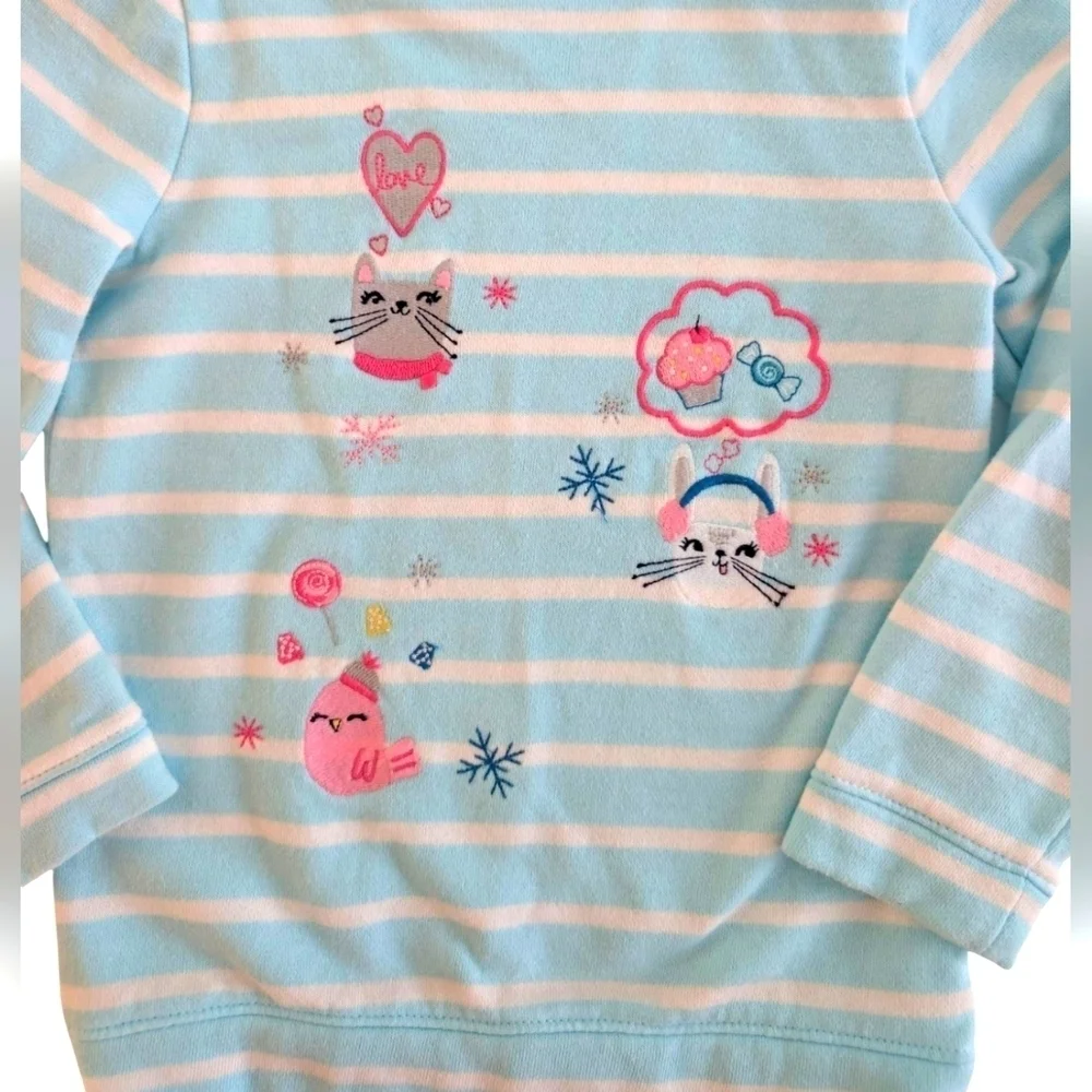 Gymboree Girls Light Blue and White Striped Sweatshirt Size 5T